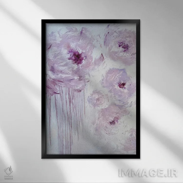 تابلو انتزاعی درخشش بلوری اثر مارینا اسکرمووا - نمای قابدار مشکی