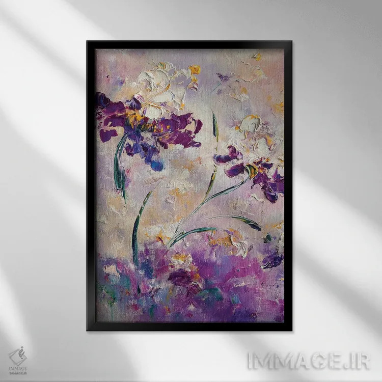 تابلو انتزاعی باغ بنفش پری اثر مارینا اسکرمووا - نمای قابدار مشکی