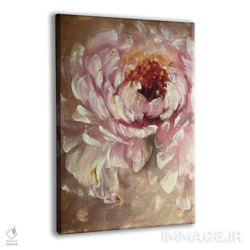 تابلو انتزاعی گل انتزاعی بژ یک اثر مارینا اسکرمووا - نمای پرسپکتیو محصول