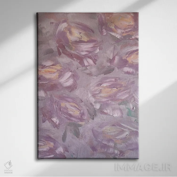 تابلو انتزاعی احساسات دوگانه اثر مارینا اسکرمووا - نمای روبهرو روی دیوار