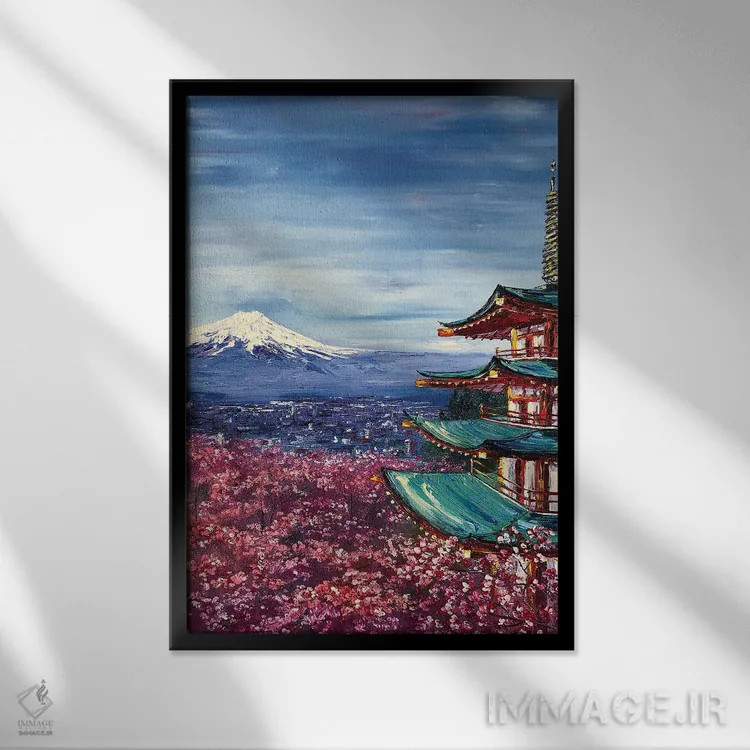 تابلو دکوراتیو فوجی یاما اثر مارینا اسکرمووا - نمای قابدار مشکی