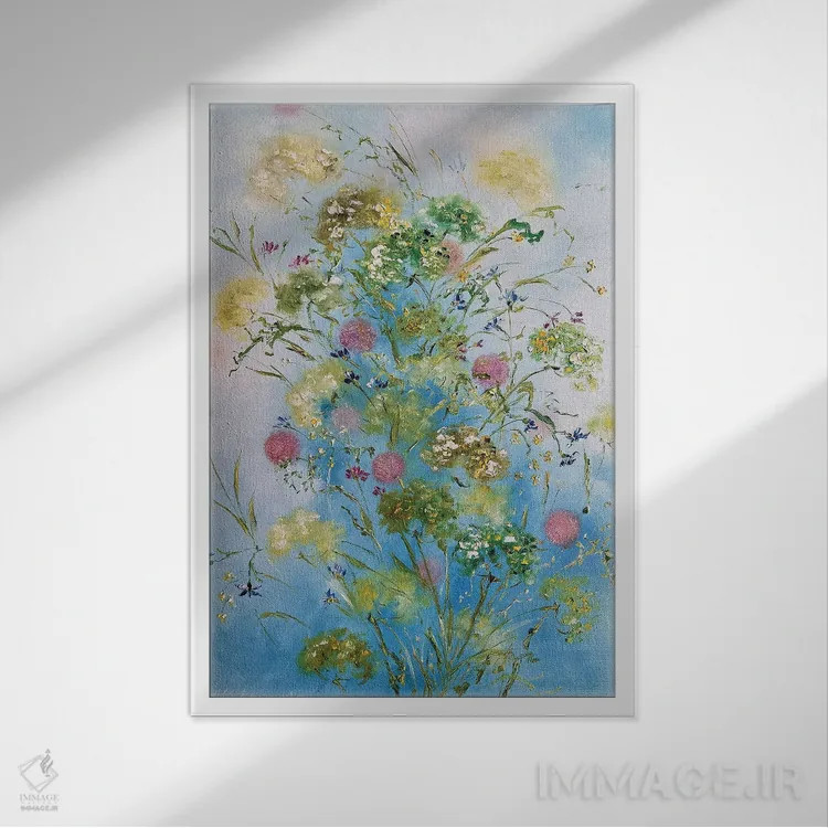 تابلو انتزاعی الهام بخش لطیف اثر مارینا اسکرمووا - نمای قابدار سفید