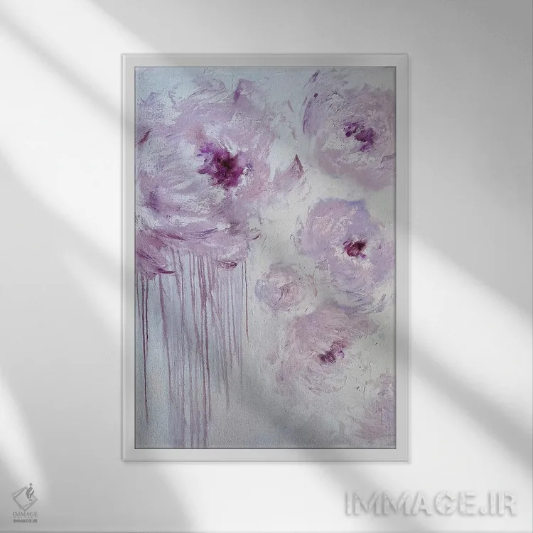 تابلو انتزاعی درخشش بلوری اثر مارینا اسکرمووا - نمای قابدار سفید