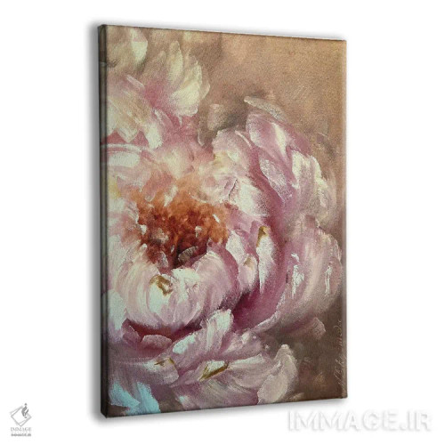 تابلو انتزاعی گل انتزاعی بژ دو اثر مارینا اسکرمووا - نمای پرسپکتیو محصول