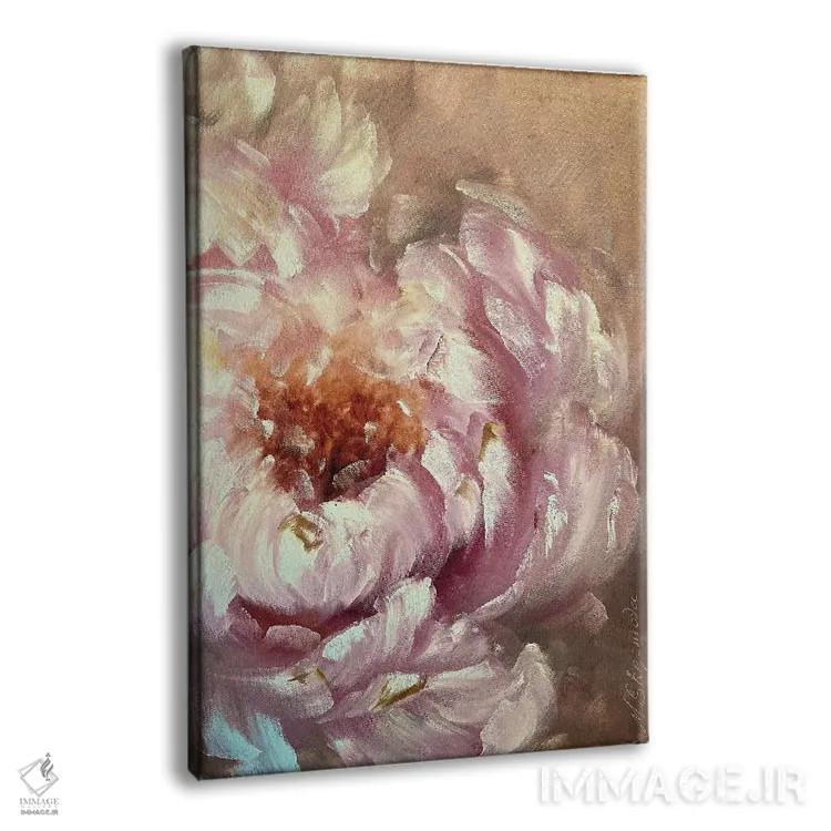 تابلو انتزاعی گل انتزاعی بژ دو اثر مارینا اسکرمووا - نمای پرسپکتیو محصول