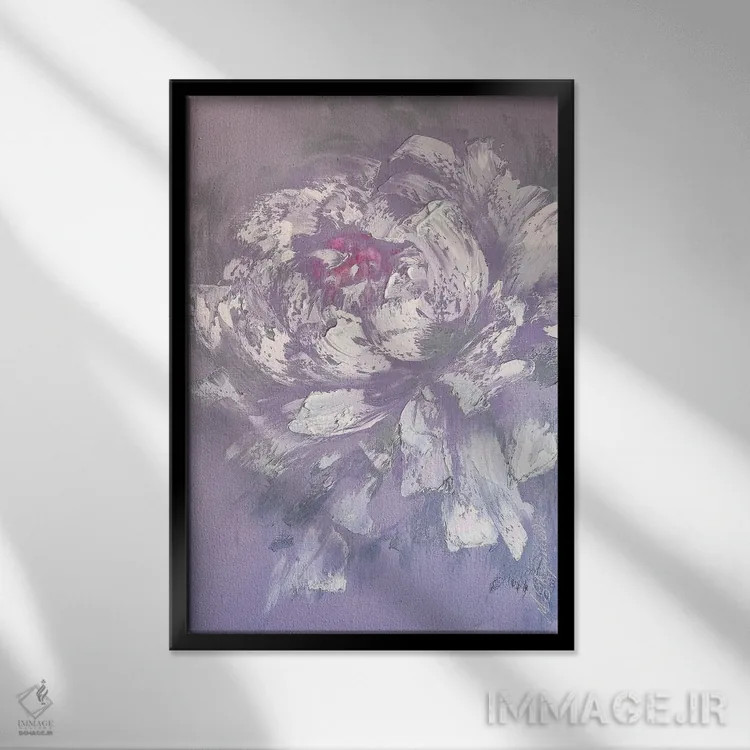 تابلو انتزاعی گل وانیل اثر مارینا اسکرمووا - نمای قابدار مشکی