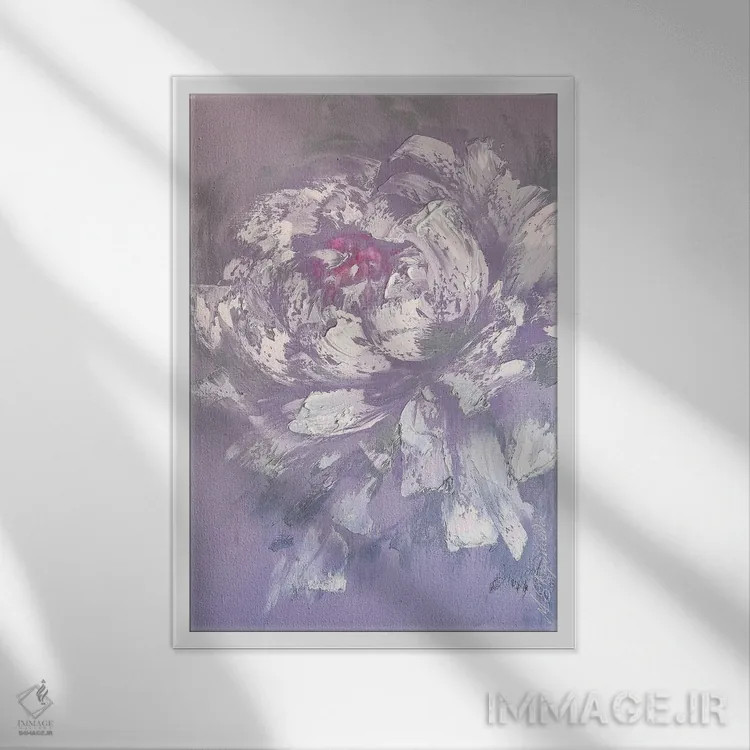 تابلو انتزاعی گل وانیل اثر مارینا اسکرمووا - نمای قابدار سفید