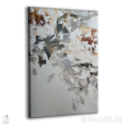 تابلو انتزاعی گل انتزاعی بژ چهار اثر مارینا اسکرمووا - نمای پرسپکتیو محصول