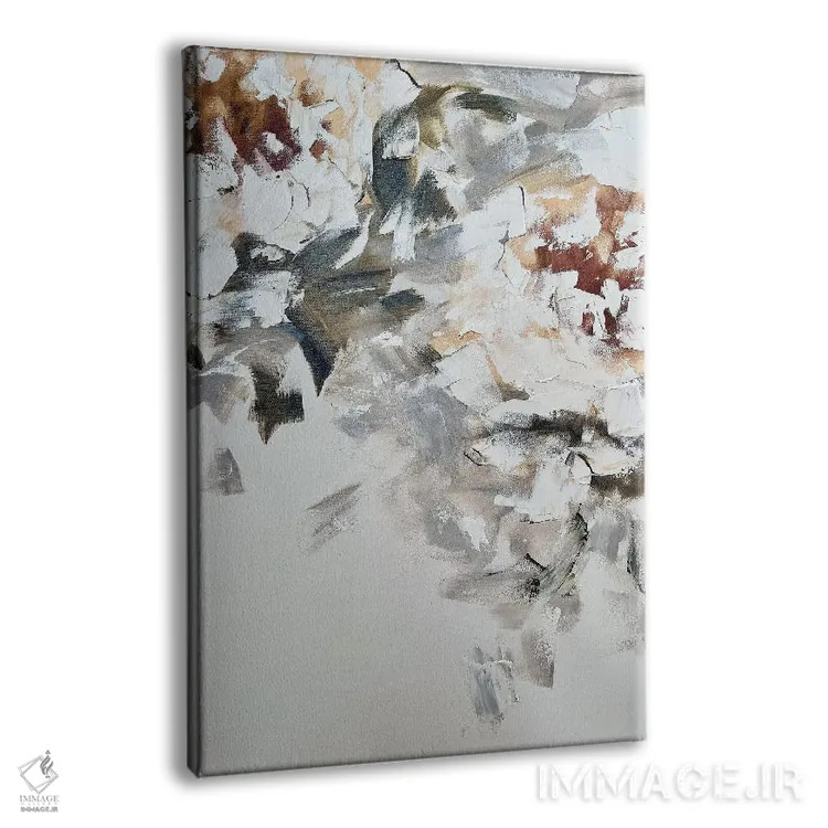 تابلو انتزاعی گل انتزاعی بژ چهار اثر مارینا اسکرمووا - نمای پرسپکتیو محصول