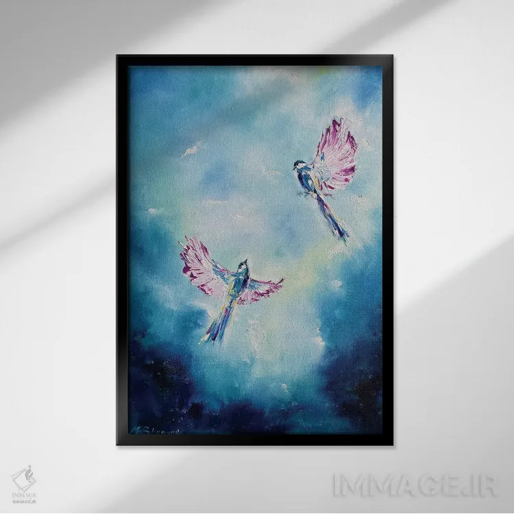 تابلو دکوراتیو عشق ابدی در بهشت اثر مارینا اسکرمووا - نمای قابدار مشکی