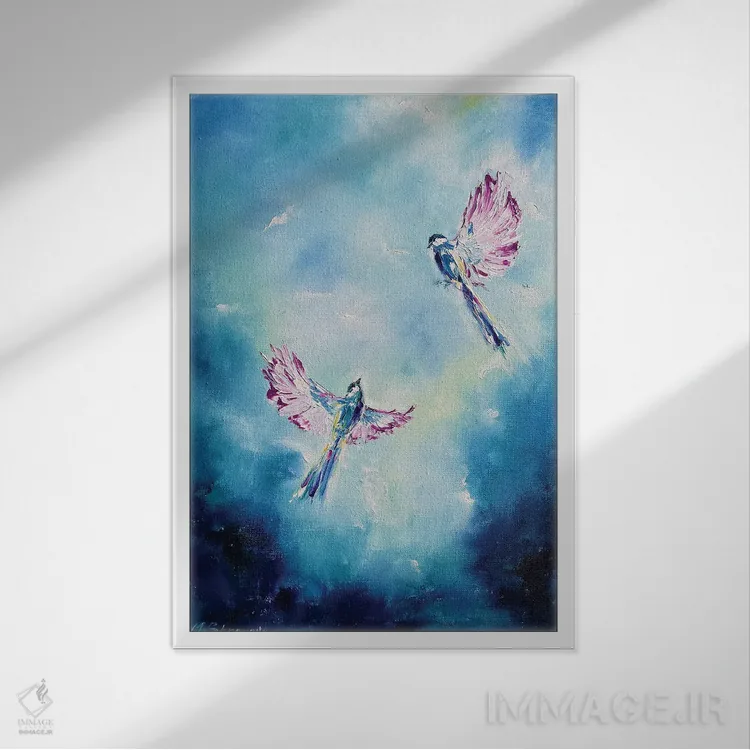 تابلو دکوراتیو عشق ابدی در بهشت اثر مارینا اسکرمووا - نمای قابدار سفید