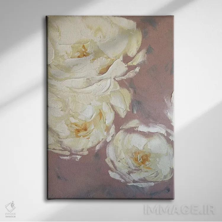 تابلو انتزاعی رویاهای خامه ای دو اثر مارینا اسکرمووا - نمای روبهرو روی دیوار