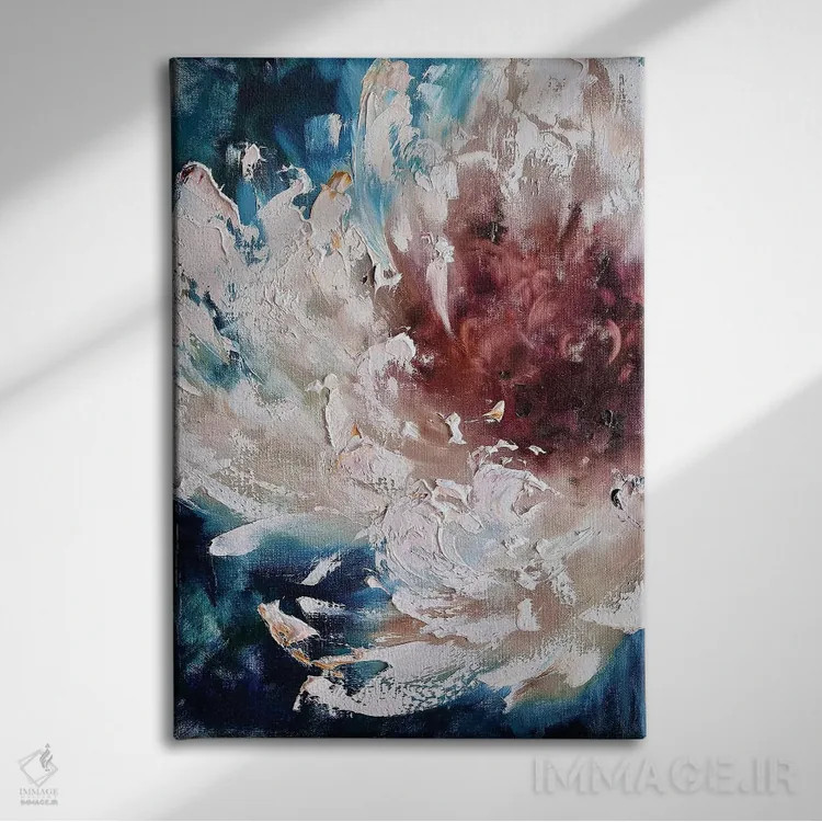 تابلو انتزاعی حل شدن در طبیعت اثر مارینا اسکرمووا - نمای روبهرو روی دیوار