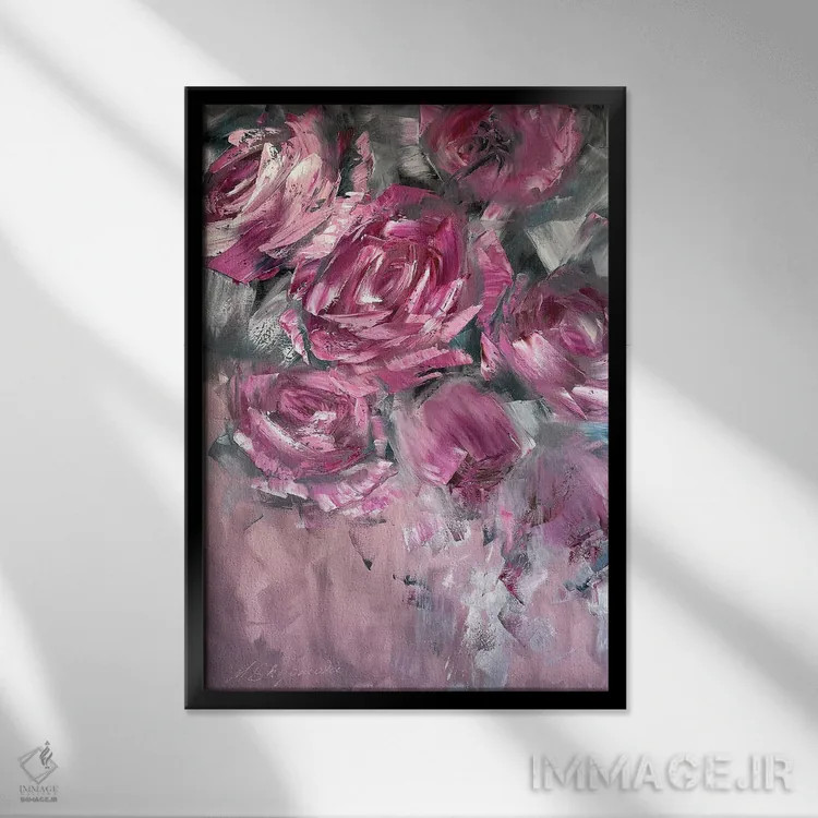 تابلو انتزاعی احساسات متضاد اثر مارینا اسکرمووا - نمای قابدار مشکی