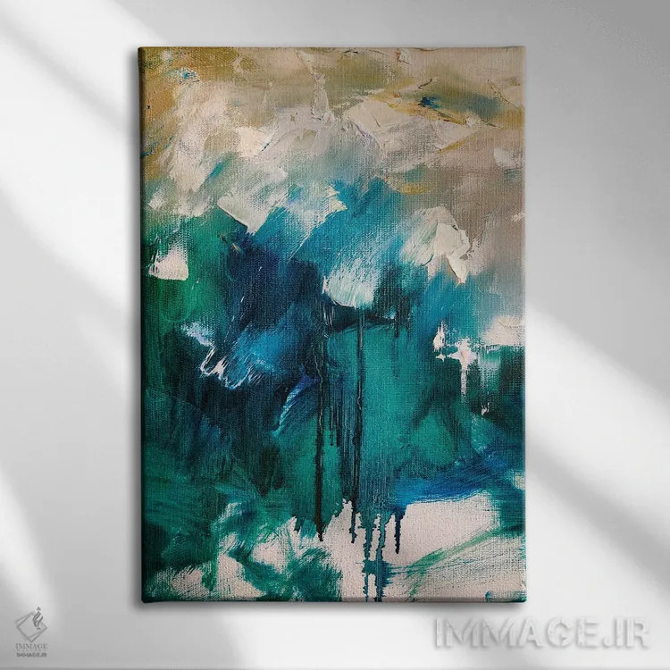 تابلو انتزاعی انتزاعی اثر مارینا اسکرمووا - نمای روبهرو روی دیوار