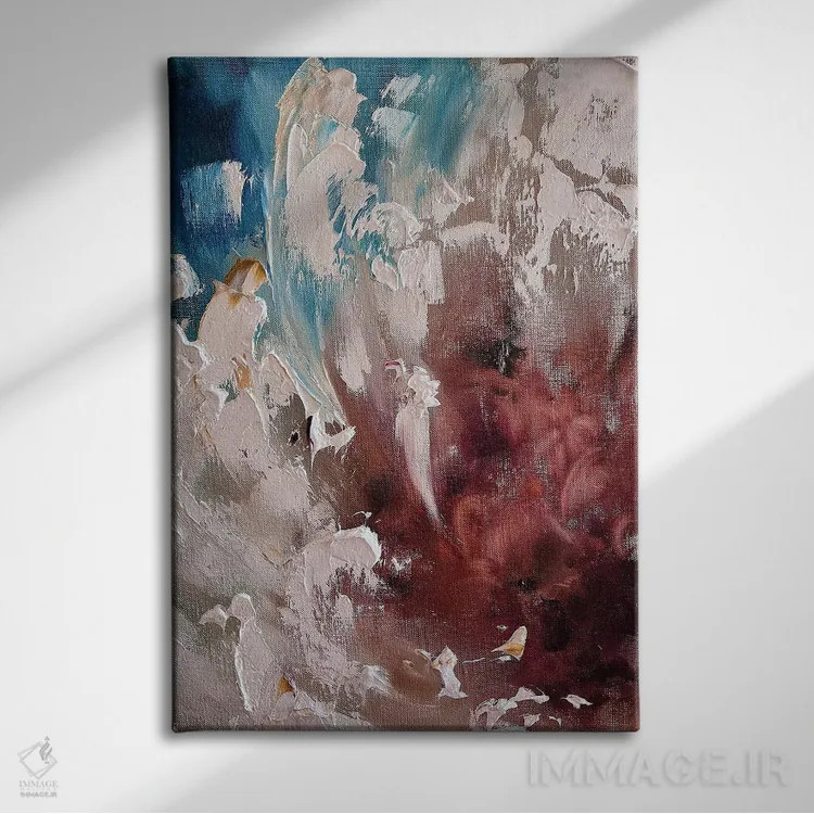 تابلو انتزاعی شعله گل اثر مارینا اسکرمووا - نمای روبهرو روی دیوار