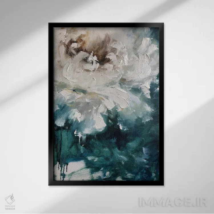 تابلو انتزاعی صدتومانی مه آلود اثر مارینا اسکرمووا - نمای قابدار مشکی