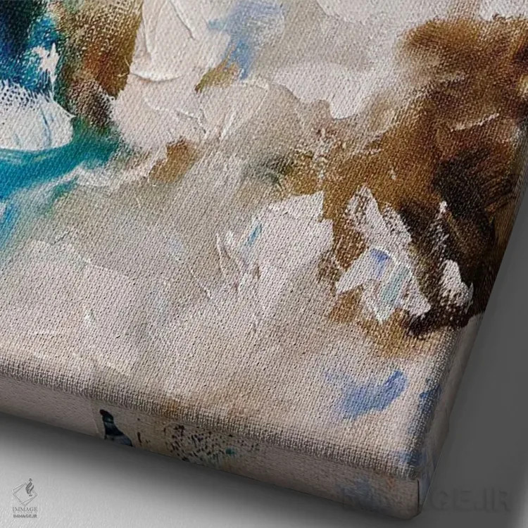 تابلو انتزاعی رقص در میان گل های مه آلود اثر مارینا اسکرمووا - نمای نزدیک بافت بوم