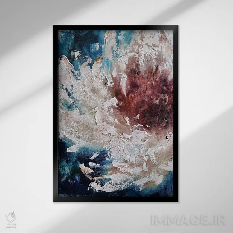 تابلو انتزاعی حل شدن در طبیعت اثر مارینا اسکرمووا - نمای قابدار مشکی