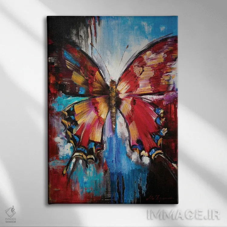 تابلو انتزاعی پرواز زندگی اثر مارینا اسکرمووا - نمای روبهرو روی دیوار