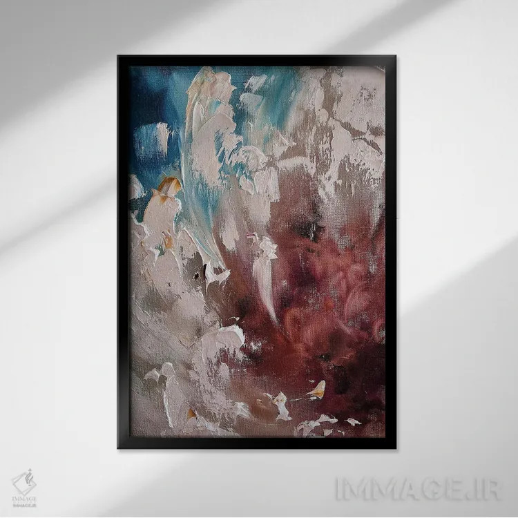 تابلو انتزاعی شعله گل اثر مارینا اسکرمووا - نمای قابدار مشکی