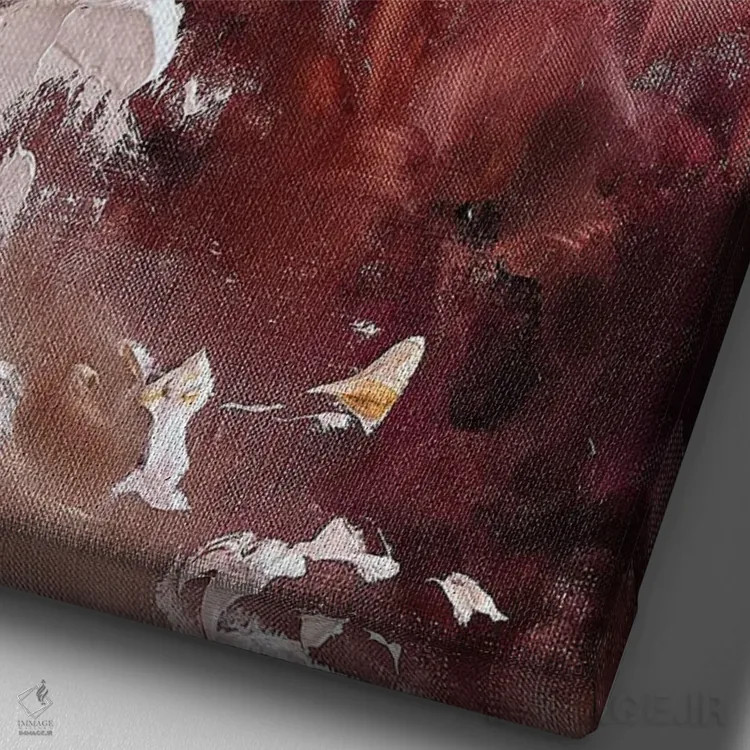 تابلو انتزاعی شعله گل اثر مارینا اسکرمووا - نمای نزدیک بافت بوم