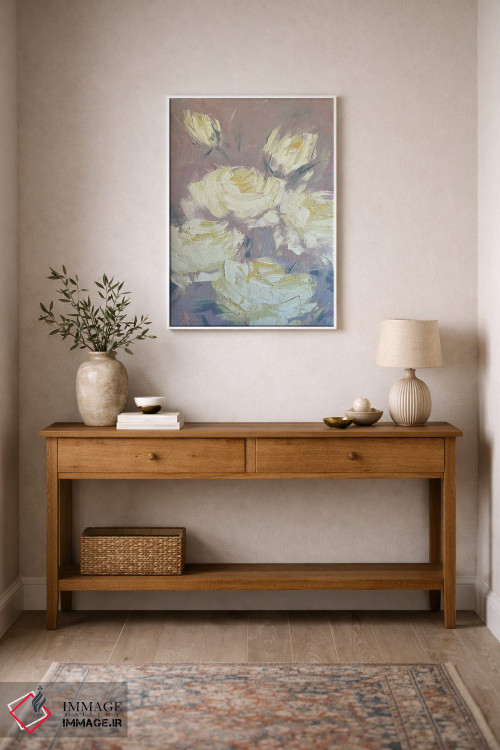 تابلو انتزاعی حس خامه ای دو اثر مارینا اسکرمووا - D1W