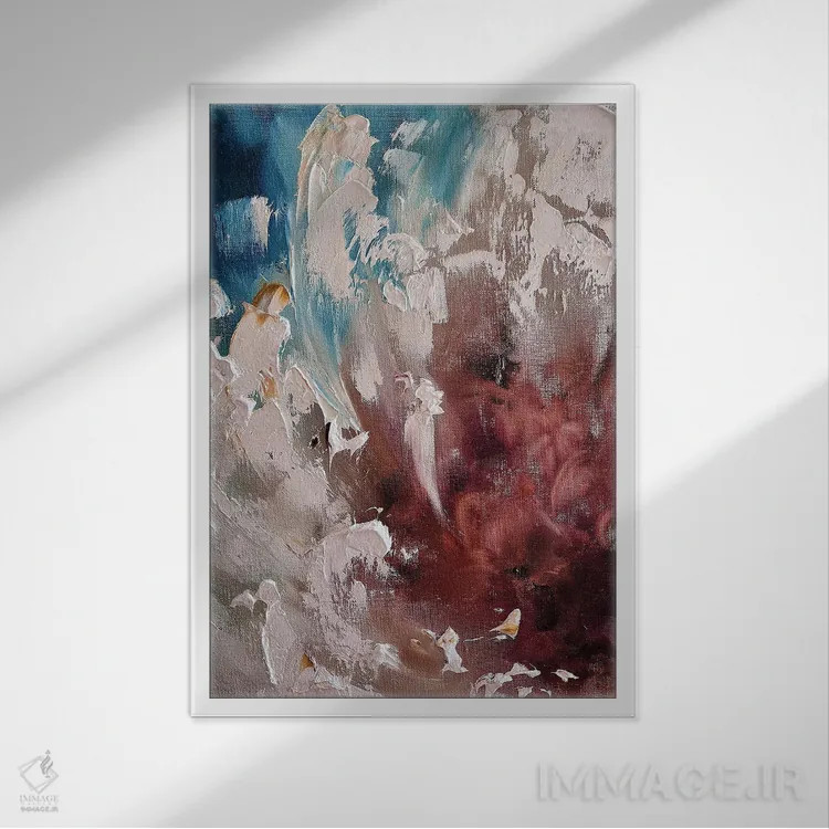 تابلو انتزاعی شعله گل اثر مارینا اسکرمووا - نمای قابدار سفید