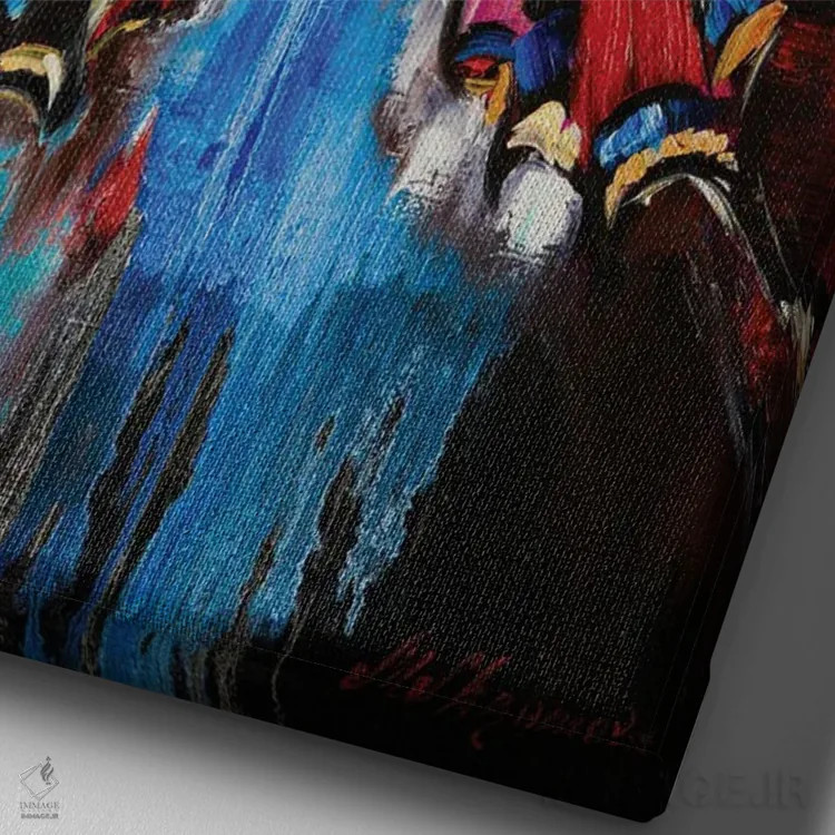 تابلو انتزاعی پرواز زندگی اثر مارینا اسکرمووا - نمای نزدیک بافت بوم