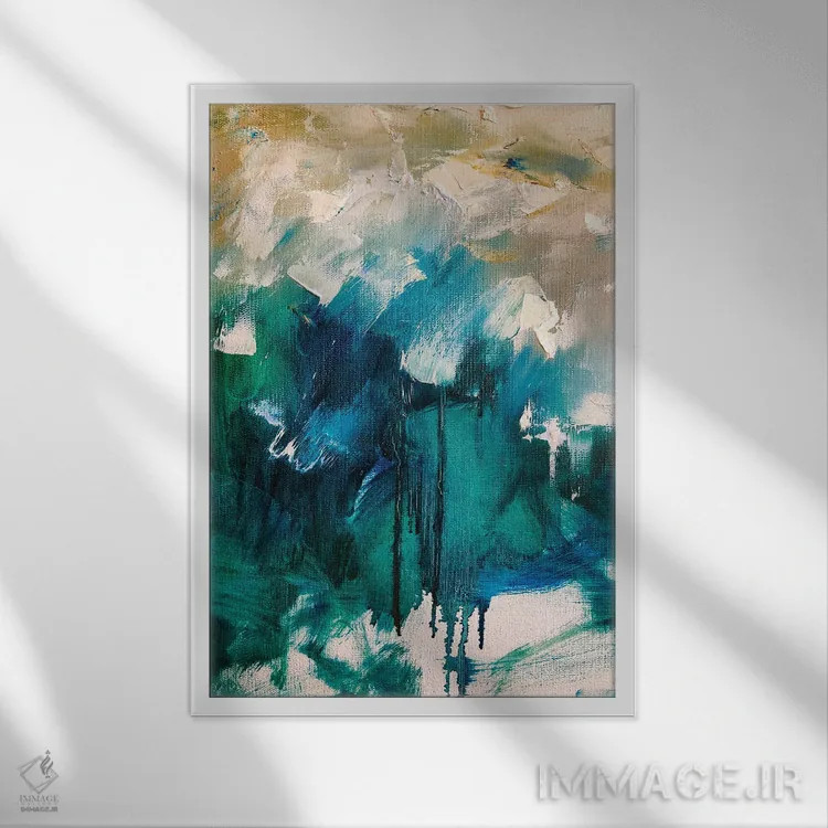 تابلو انتزاعی انتزاعی اثر مارینا اسکرمووا - نمای قابدار سفید