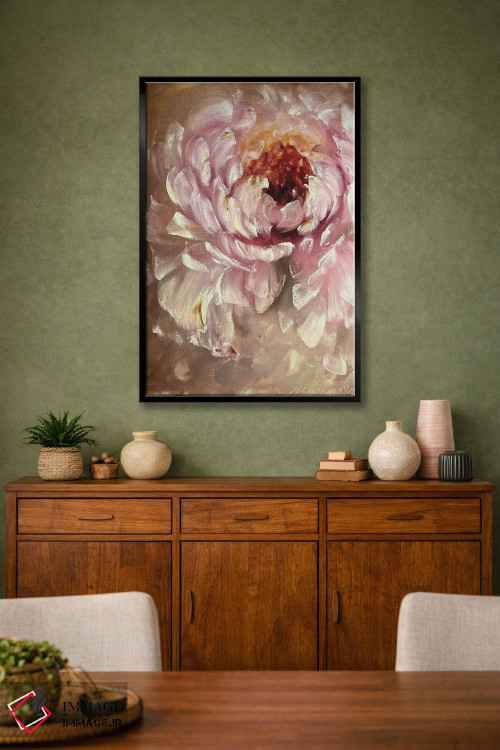 تابلو انتزاعی گل انتزاعی بژ یک اثر مارینا اسکرمووا - D2B