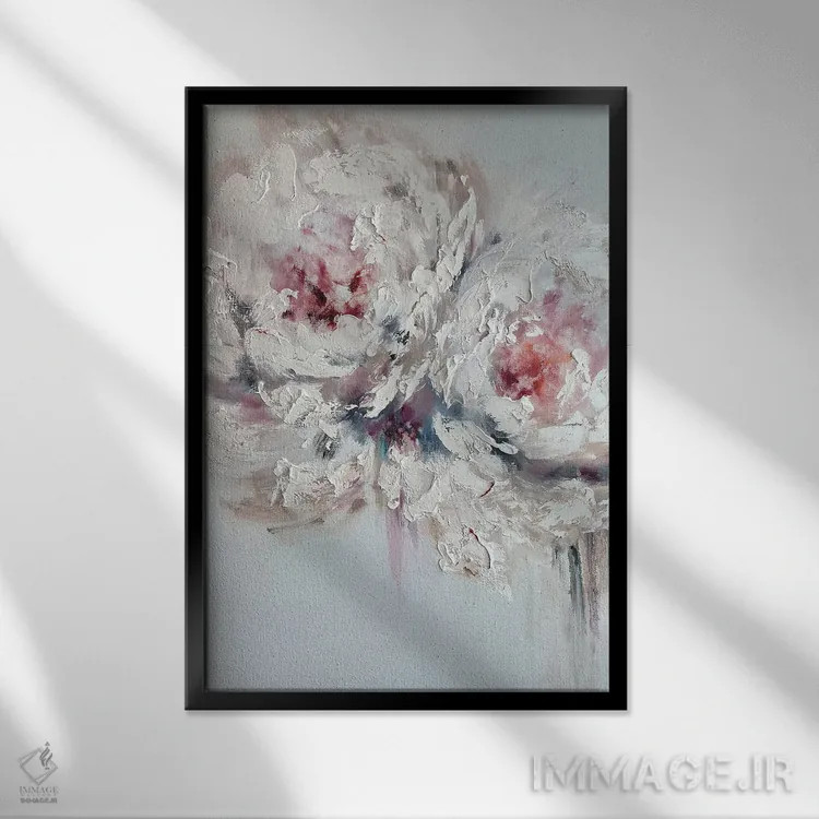 تابلو انتزاعی بوسه هوایی اثر مارینا اسکرمووا - نمای قابدار مشکی