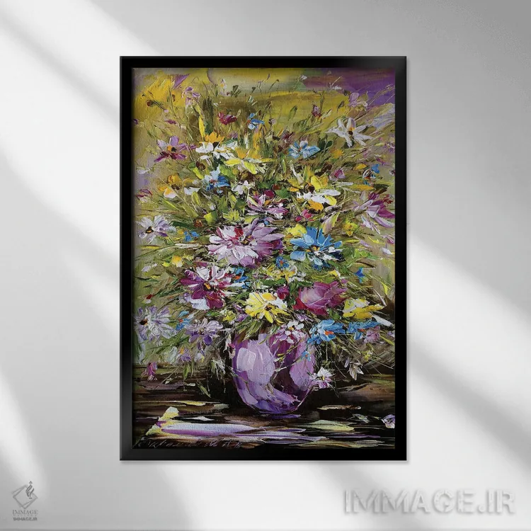 تابلو دکوراتیو طبیعت بی جان اثر مارینا اسکرمووا - نمای قابدار مشکی