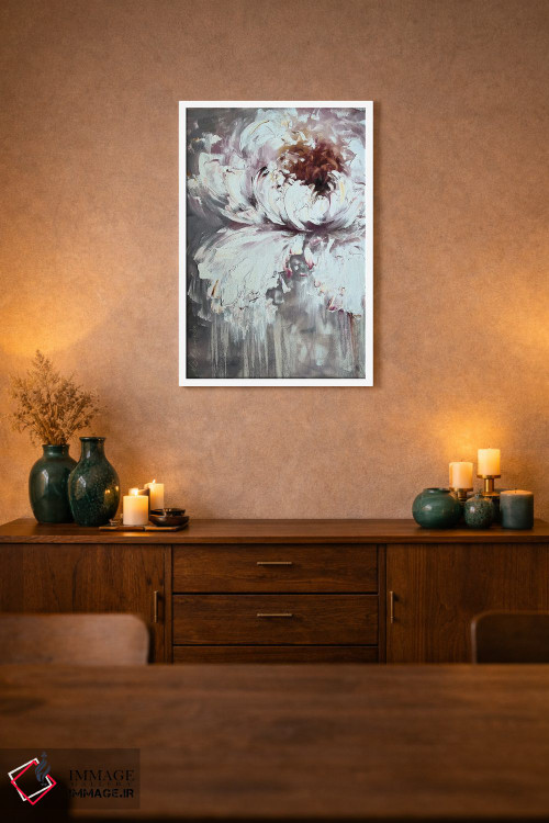 تابلو انتزاعی گل صدتومانی دو اثر مارینا اسکرمووا - D2W