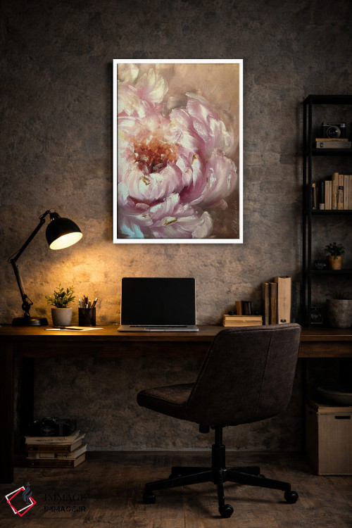 تابلو انتزاعی گل انتزاعی بژ دو اثر مارینا اسکرمووا - D6W