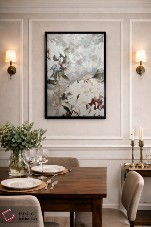 تابلو انتزاعی گل انتزاعی بژ اثر مارینا اسکرمووا - D2B