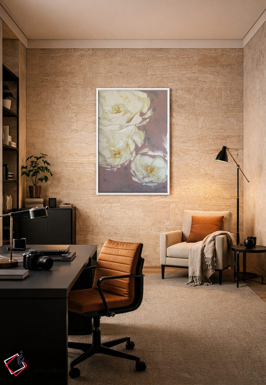 تابلو انتزاعی رویاهای خامه ای دو اثر مارینا اسکرمووا - D6W