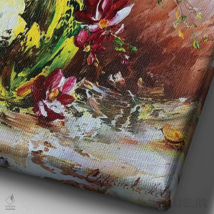 تابلو دکوراتیو طبیعت بی جان ۹ اثر مارینا اسکرمووا - نمای نزدیک بافت بوم