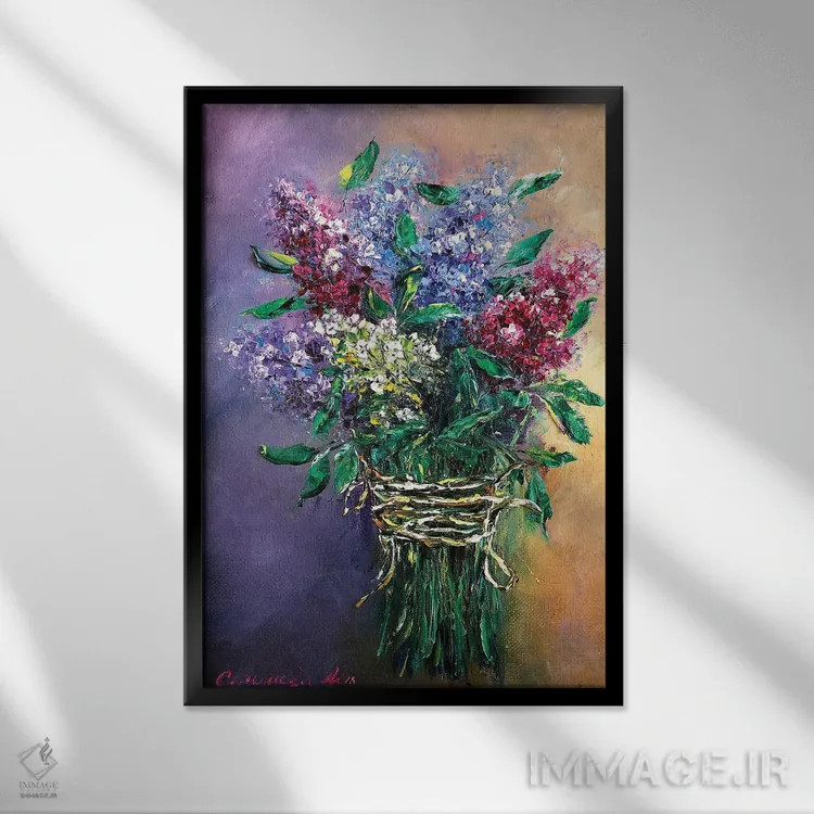 تابلو دکوراتیو طبیعت بی جان ۸ اثر مارینا اسکرمووا - نمای قابدار مشکی