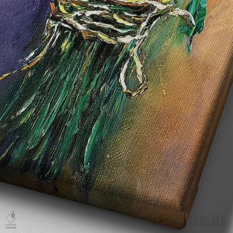 تابلو دکوراتیو طبیعت بی جان ۸ اثر مارینا اسکرمووا - نمای نزدیک بافت بوم