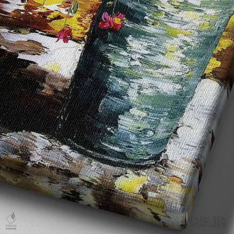 تابلو دکوراتیو طبیعت بی جان ۶ اثر مارینا اسکرمووا - نمای نزدیک بافت بوم