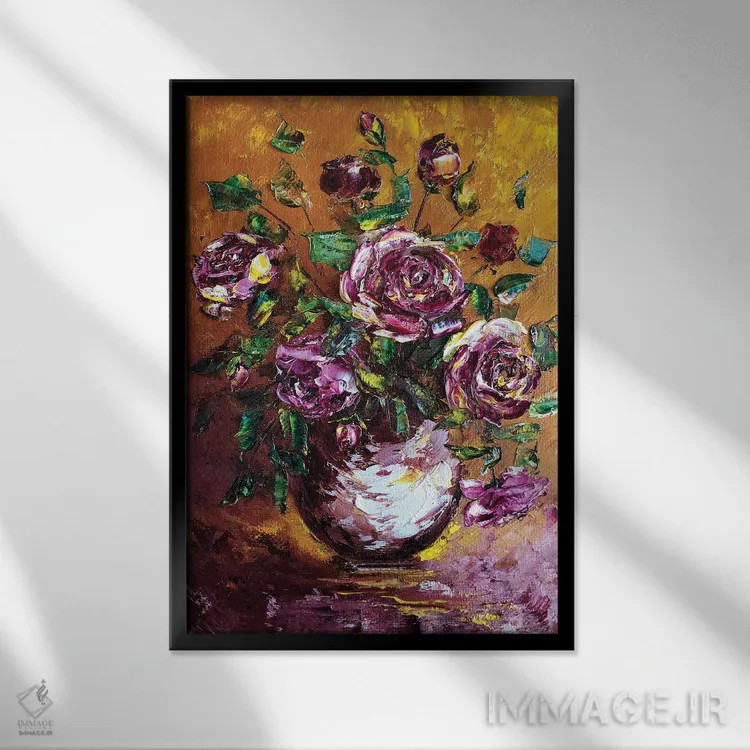 تابلو دکوراتیو طبیعت بی جان ۷ اثر مارینا اسکرمووا - نمای قابدار مشکی