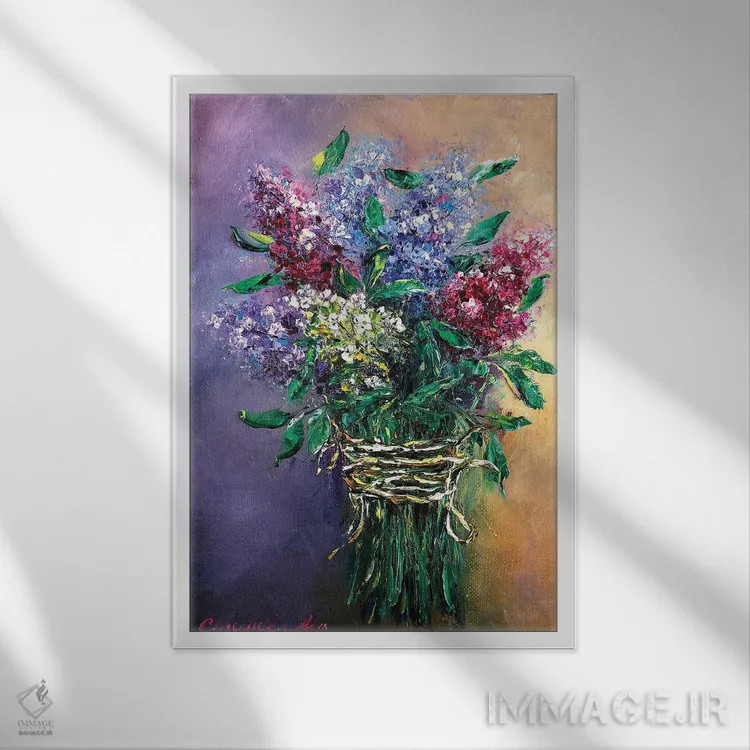 تابلو دکوراتیو طبیعت بی جان ۸ اثر مارینا اسکرمووا - نمای قابدار سفید