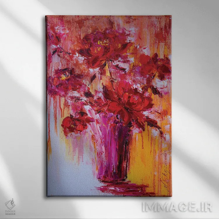 تابلو انتزاعی طبیعت بی جان ۱۱ اثر مارینا اسکرمووا - نمای روبهرو روی دیوار