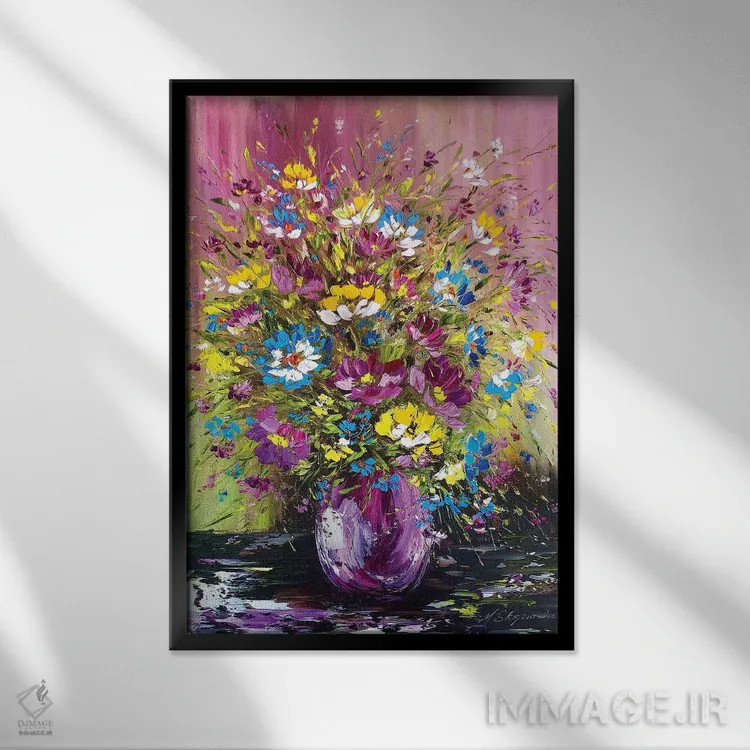 تابلو دکوراتیو طبیعت بی جان ۱۲ اثر مارینا اسکرمووا - نمای قابدار مشکی