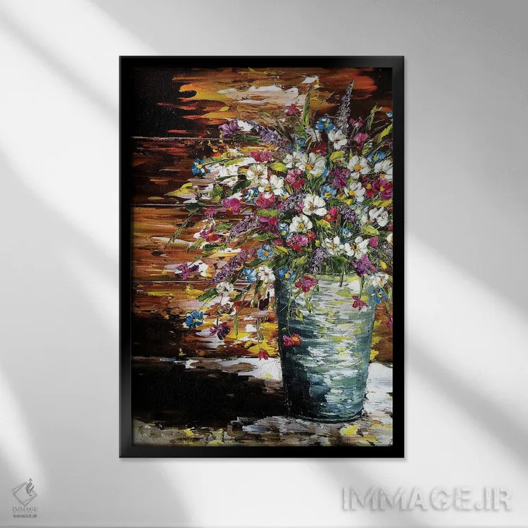 تابلو دکوراتیو طبیعت بی جان ۶ اثر مارینا اسکرمووا - نمای قابدار مشکی