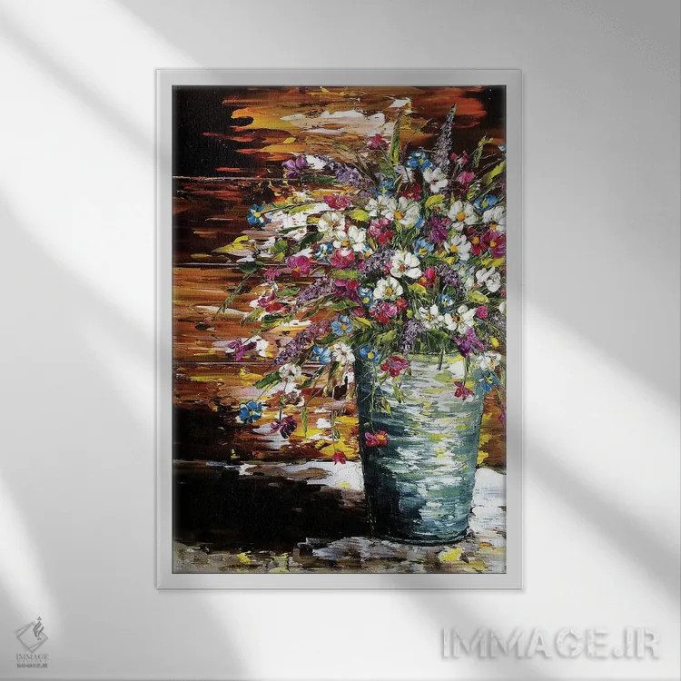 تابلو دکوراتیو طبیعت بی جان ۶ اثر مارینا اسکرمووا - نمای قابدار سفید