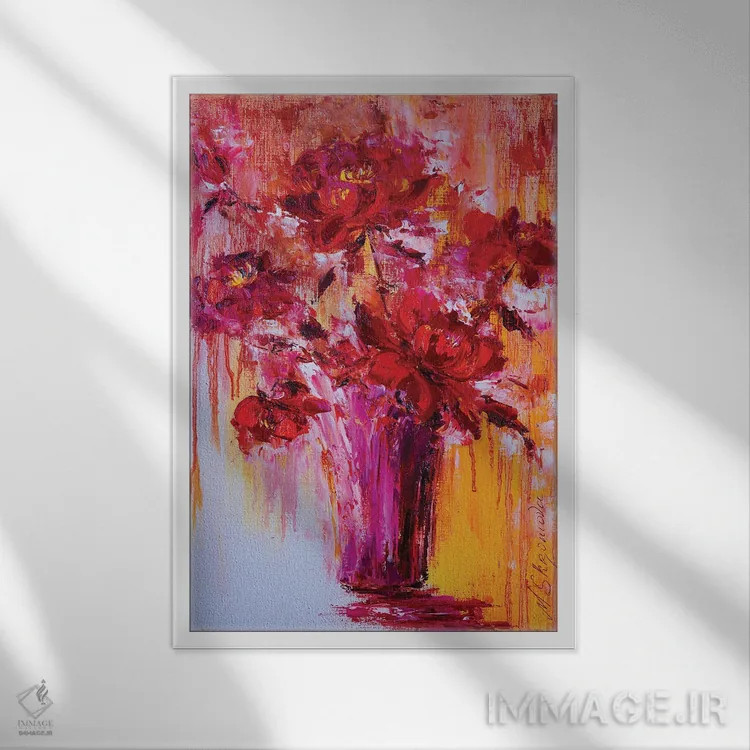 تابلو انتزاعی طبیعت بی جان ۱۱ اثر مارینا اسکرمووا - نمای قابدار سفید