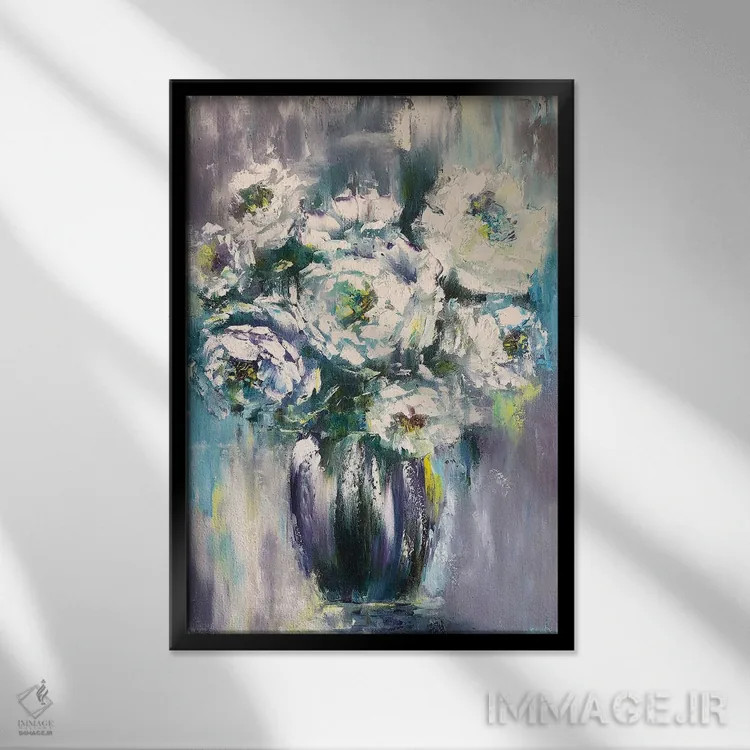 تابلو انتزاعی طبیعت بی جان ۱۲ اثر مارینا اسکرمووا - نمای قابدار مشکی