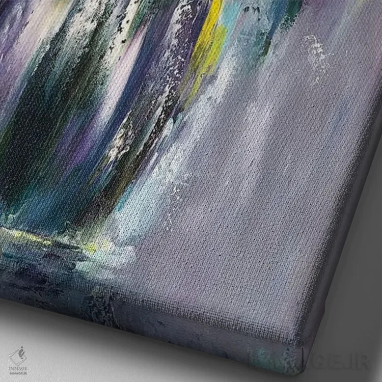تابلو انتزاعی طبیعت بی جان ۱۲ اثر مارینا اسکرمووا - نمای نزدیک بافت بوم